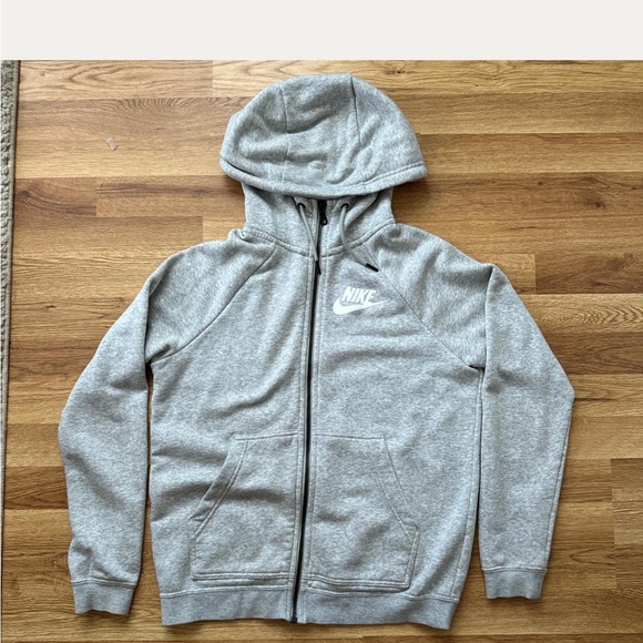 Nike Light Gray Hoodie with Black Accents - Picture 1 of 3